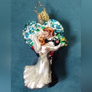 Christopher Radko Glass Wedding Couple Ornament